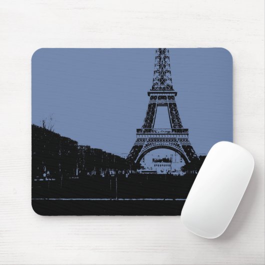 Blue Eiffel Tower Mousepad Muismat (Met muis)