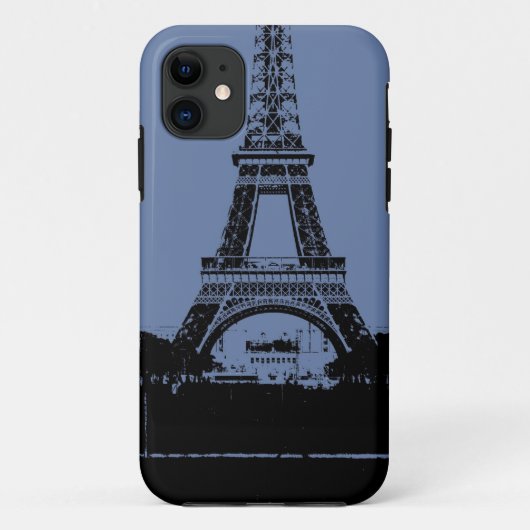 Blue Eiffel Tower Phone Case (Achterkant)