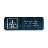 Blue Eiffel Tower Rustic Return Address Label (Voorkant)