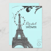 Blue Eiffel Tower vrijgezellenfeest van Parijs Kaart (Voorkant / Achterkant)