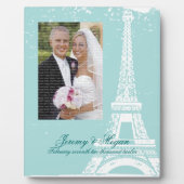 Blue Eiffel Tower Weddenschap Foto Plaques Fotoplaat (Voorkant)