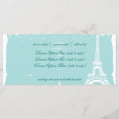 Blue Eiffel Tower Wedding Menus Menu (Achterkant)