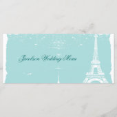 Blue Eiffel Tower Wedding Menus Menu (Voorkant)