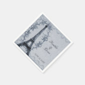 Blue Eiffel Tower Wedding Paper Napkins Servet (Hoek)