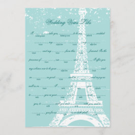 Blue Eiffel Tower Wedding Vows Libs