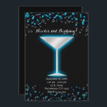 Blue Electric Ggloing Martini Drink Birthday Party Kaart<br><div class="desc">Blue Electric Ggloing Martini Drink Birthday Party Invitations. Aanpassen voor elke gebeurtenis.</div>