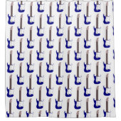 Blue Electric Guitar Design Shower Curtain Douchegordijn (Voorkant)