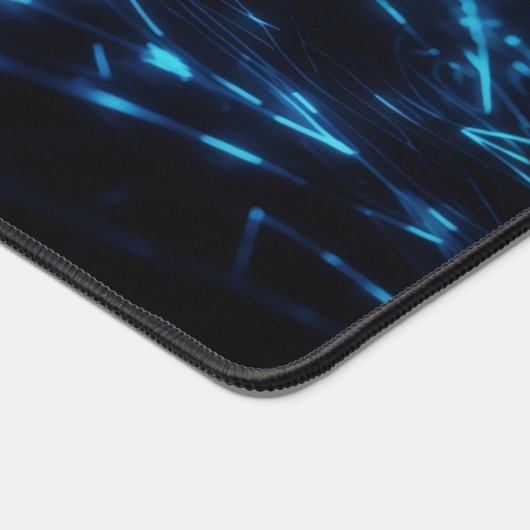 Blue Electric Neon Wave Custom Mannen Gaming Exten Bureaumat (Hoek)