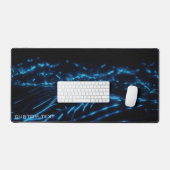 Blue Electric Neon Wave Custom Mannen Gaming Exten Bureaumat (Keyboard & Muis)
