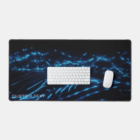 Blue Electric Neon Wave Custom Mannen Gaming Exten Bureaumat (Keyboard & Muis)