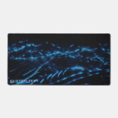 Blue Electric Neon Wave Custom Mannen Gaming Exten Bureaumat (Voorkant)