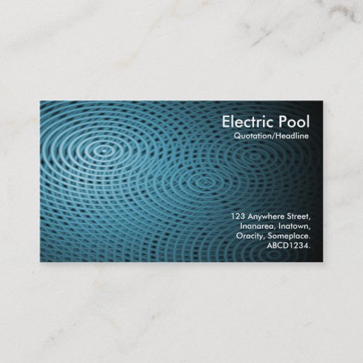 Blue Electric Pool 010 Visitekaartje (Voorkant)