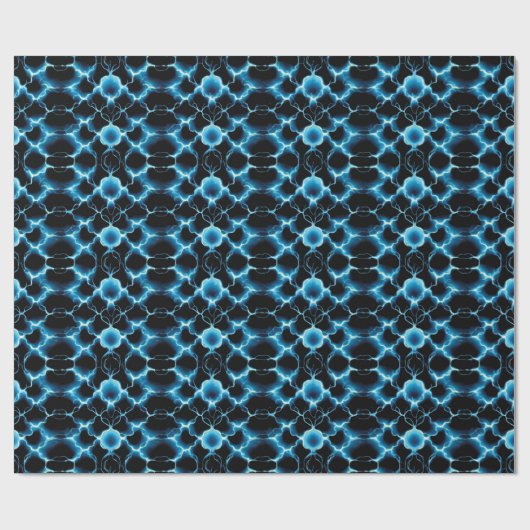 Blue Electric Synapse Repair Pattern Cadeaupapier (Vlak)