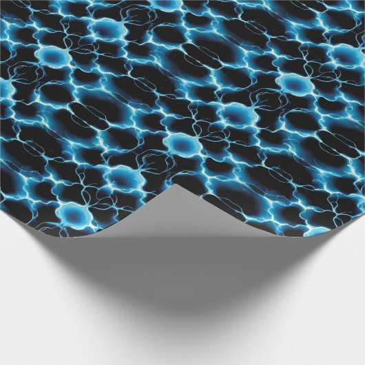 Blue Electric Synapse Repair Pattern Cadeaupapier (Hoek)