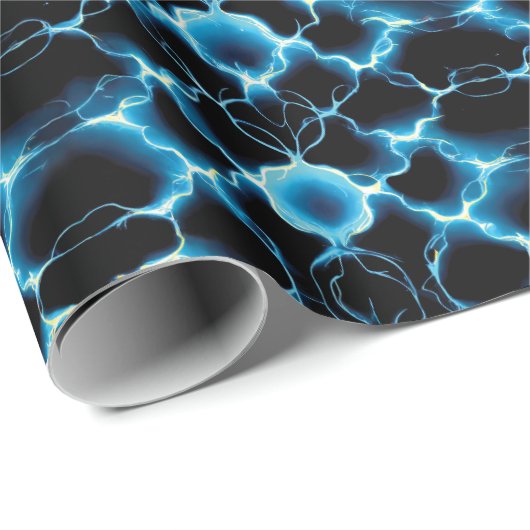 Blue Electric Synapse Repair Pattern Cadeaupapier (Rol Hoek)