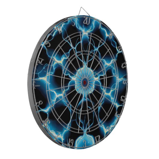 Blue Electric Synapse Repair Pattern Dartbord (Voorkant Links)