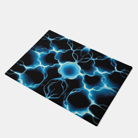 Blue Electric Synapse Repair Pattern Deurmat (Schuin)
