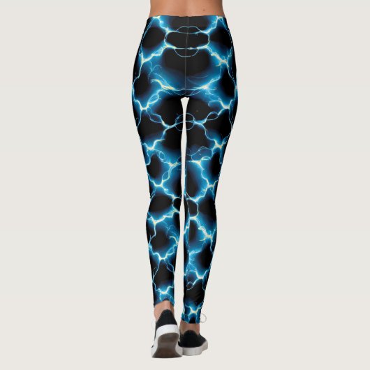 Blue Electric Synapse Repair Pattern Leggings (Achterkant)