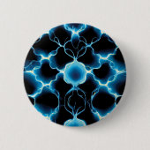 Blue Electric Synapse Repair Pattern Ronde Button 5,7 Cm (Voorkant)