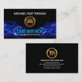 Blue Electrical Lightning Fast Taxi-driver Visitekaartje (Voorkant / Achterkant)