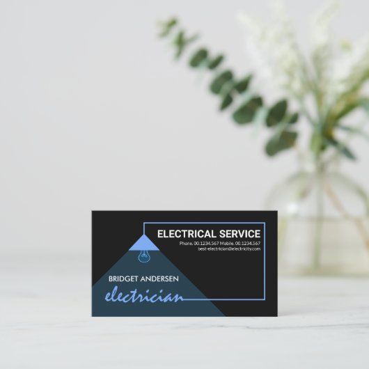 Blue Electro Electrice Service Visitekaartje (Staand voorkant)