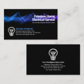 Blue Electro Lightning Bolt Electrice Service Visitekaartje (Voorkant / Achterkant)