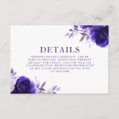 Blue Elegance: Midnight Navy Rozen Wedding Details Informatiekaartje (Voorkant)