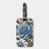 Blue Elegance:  provinciale Rozen in bloei Bagagelabel (Achterkant verticaal)
