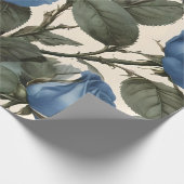 Blue Elegance:  provinciale Rozen in bloei Cadeaupapier (Hoek)