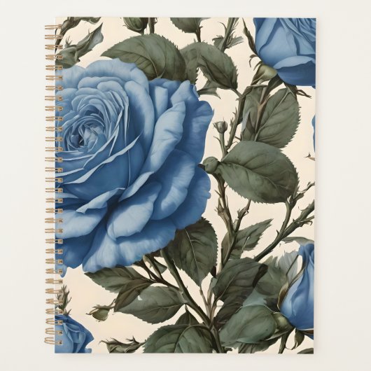 Blue Elegance: provinciale Rozen in bloei Planner (Voorkant)