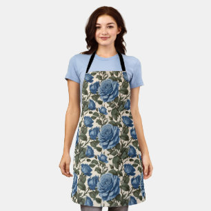 Blue Elegance:  provinciale Rozen in bloei Schort