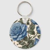 Blue Elegance:  provinciale Rozen in bloei Sleutelhanger (Voorkant)