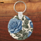 Blue Elegance:  provinciale Rozen in bloei Sleutelhanger (Voorkant)