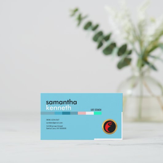 Blue Elegance Trainer Life Coach Visitekaartje (Staand voorkant)