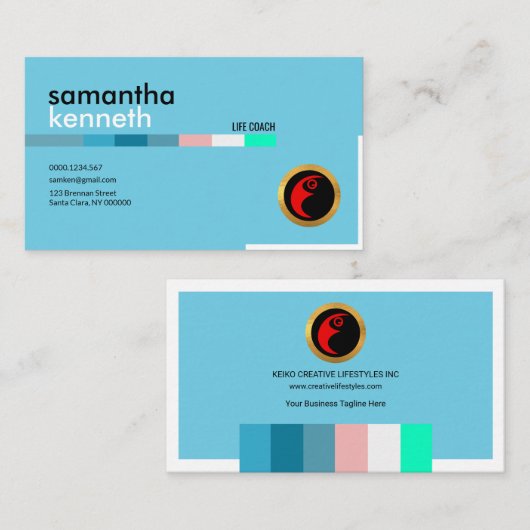 Blue Elegance Trainer Life Coach Visitekaartje (Voorkant / Achterkant)