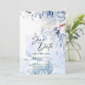 Blue Elegance Trouwserie Kaart (Staand voorkant)