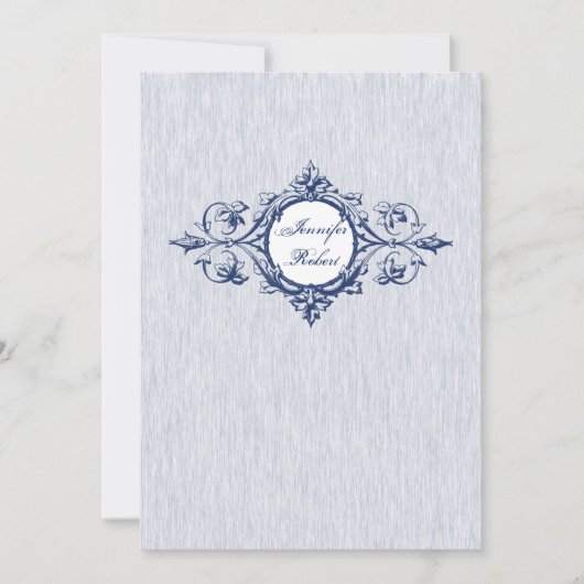 Blue  Elegance Wedding Uitnodiging (Voorkant)