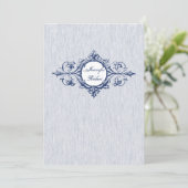 Blue  Elegance Wedding Uitnodiging (Staand voorkant)