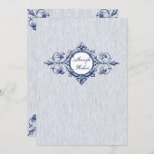 Blue  Elegance Wedding Uitnodiging (Voorkant / Achterkant)