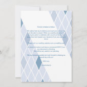 Blue Elegant Abstract Photo Sophisticated Wedding  Save The Date (Achterkant)