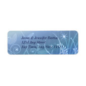 Blue Elegant Adresetiketten met Sterren Etiket (Voorkant)