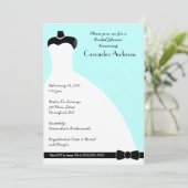 Blue Elegant Bridal Shower Invitation Kaart (Staand voorkant)