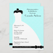 Blue Elegant Bridal Shower Invitation Kaart (Voorkant / Achterkant)