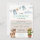 Blue Elegant Cowboy Baby shower Kaart (Voorkant)