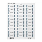 Blue Elegant Deco Adresetiketten Etiket (Full Sheet)