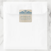 Blue Elegant Deco Save the Date Stickers (Tas)
