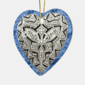 Blue Elegant Designer Heart Ornament (Links)