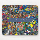 Blue Elegant Doodle Art Motivatie Quote Muismat (Voorkant)