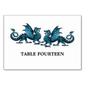 Blue Elegant Dragons Table Kaart (Voorkant)