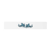 Blue Elegant Dragons Wedding Belly Bands Uitnodigingen Wikkel (Vlak)